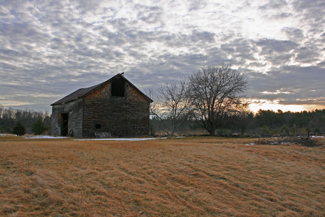 Homestead barn, field, trees, and sunrise - Photo by Tom Lambert Homestead barn, field, trees, and sunrise - Photo by Tom Lambert